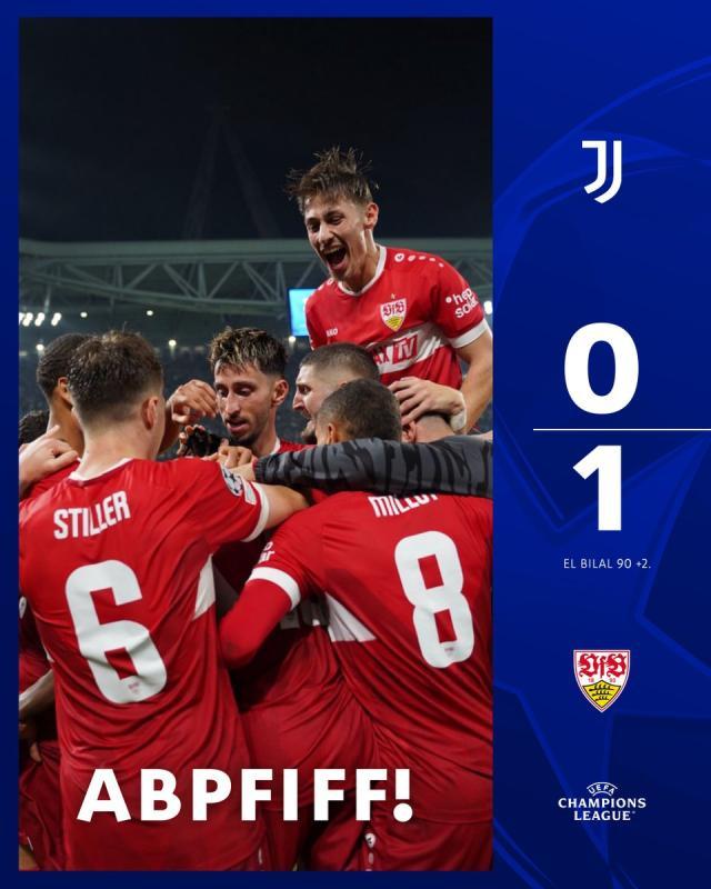 开云体育-【欧冠】图雷绝杀达尼洛红牌，尤文主场0比1斯图加特